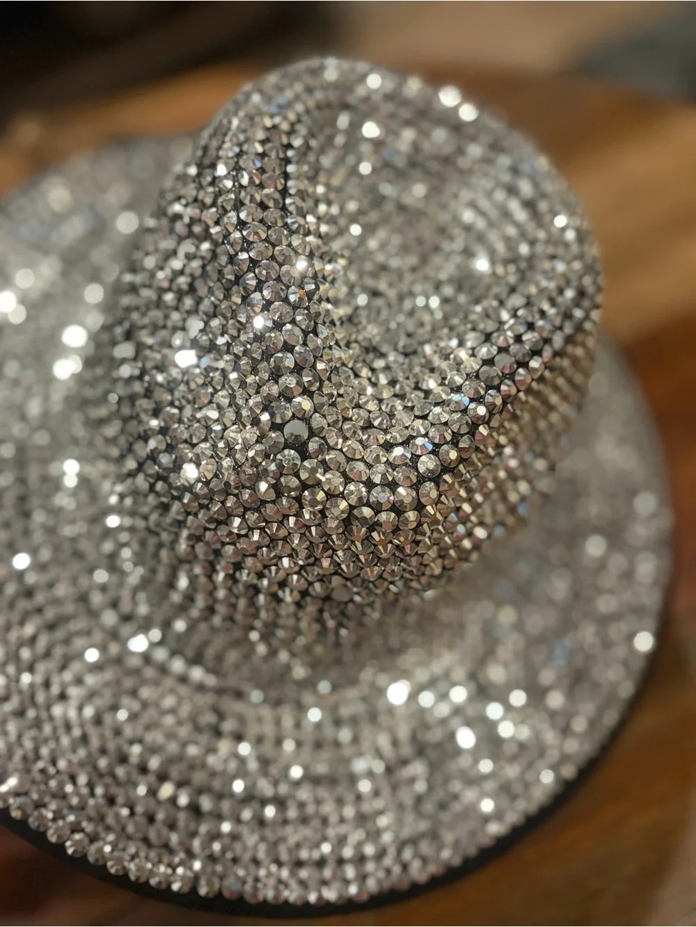 Silver Rhinestone Studded Skull and Cowboy Hat Halloween/Day of the Dead/Party